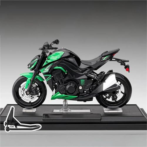 Motorradmodell Sammlungen, Hobby, Heimdekoration 1:12 Für Kawasaki Z1000 Motorrad-Druckgussmodell Aus Metalllegierung Mit Sockel(Green) von SOUTES
