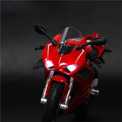 Motorradmodell Simulation 1:12 Maßstab Für Ducati V4S Panigale Offroad-Motorrad Legierung Modell Sound Licht Druckguss Motorrad Modell Fahrzeug Spielzeug Geschenk(Rosso) von SOUTES