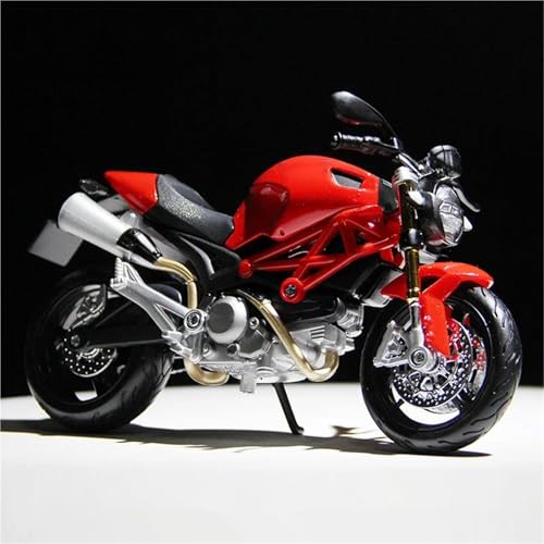 Motorradmodell Simulations-Druckguss-Metallspielzeug-Geschenk 1:12 Für Ducati Monster 696 Alu-Rennmotorradmodell Miniatursammlung(Rosso) von SOUTES