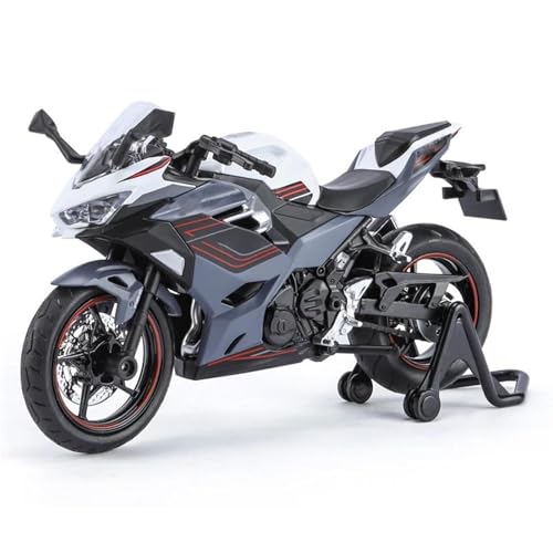 Motorradmodell Sound & Light Collection Geschenk 1:12 Für Kawasaki, Für Ninja 400, Für Super, Für Sport Miniatur-Motorrad-Modell Aus Metalldruckguss(Grey) von SOUTES