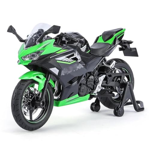 Motorradmodell Sound & Light Collection Geschenk 1:12 Für Kawasaki, Für Ninja 400, Für Super, Für Sport Miniatur-Motorrad-Modell Aus Metalldruckguss(Nero) von SOUTES