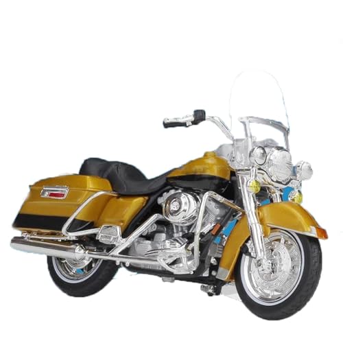 Motorradmodell Spielzeug, Geschenk, Sammlung, Ornamente, Geschenke, Geburtstagsgeschenk 1/18 Für Harley Road King 1999 Motorradmodell Aus Aluminiumimitat Mit Sockel(Yellow) von SOUTES