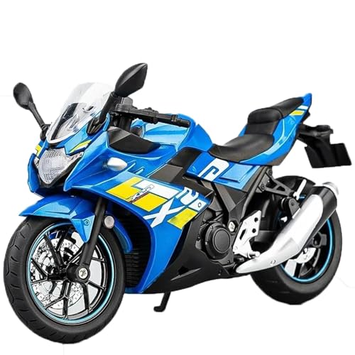 Motorradmodell Spielzeug-Motorrad-Miniaturmodell, Offroad Motorrad-Rennsport, Sound & Licht, Druckguss, Geschenk 1:12 Für Suzuki GSX-250R(Blu) von SOUTES