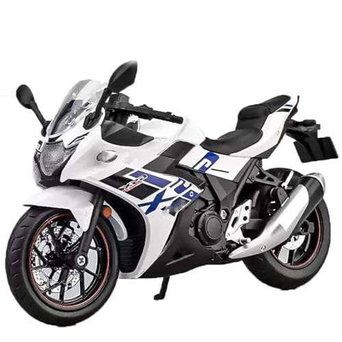 Motorradmodell Spielzeug-Motorrad-Miniaturmodell, Offroad Motorrad-Rennsport, Sound & Licht, Druckguss, Geschenk 1:12 Für Suzuki GSX-250R(White) von SOUTES