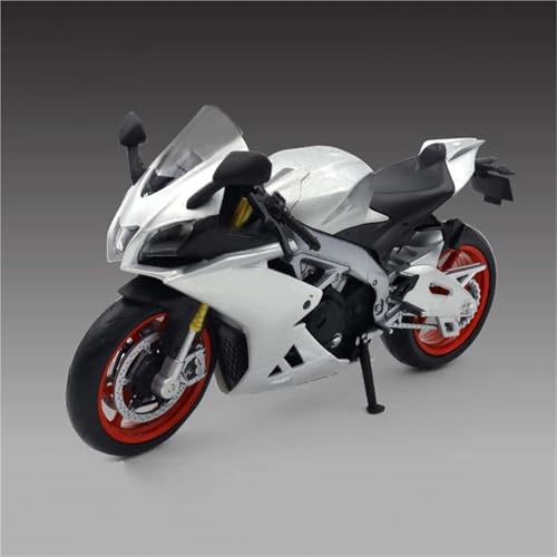 SOUTES Motorradmodell 1/12 Für Aprilia RSV4 Legierung Motorrad Modell Spielzeug Druckguss Mit Stoßdämpfer Sammlung Spielzeug Geschenke Dekoration(Grey) von SOUTES