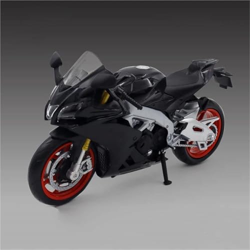 SOUTES Motorradmodell 1/12 Für Aprilia RSV4 Legierung Motorrad Modell Spielzeug Druckguss Mit Stoßdämpfer Sammlung Spielzeug Geschenke Dekoration(Nero) von SOUTES