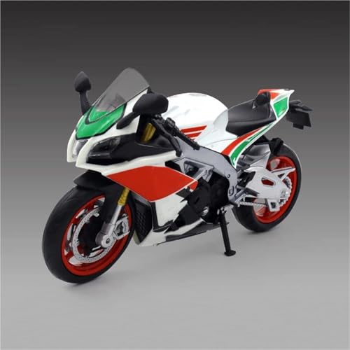 SOUTES Motorradmodell 1/12 Für Aprilia RSV4 Legierung Motorrad Modell Spielzeug Druckguss Mit Stoßdämpfer Sammlung Spielzeug Geschenke Dekoration(White) von SOUTES
