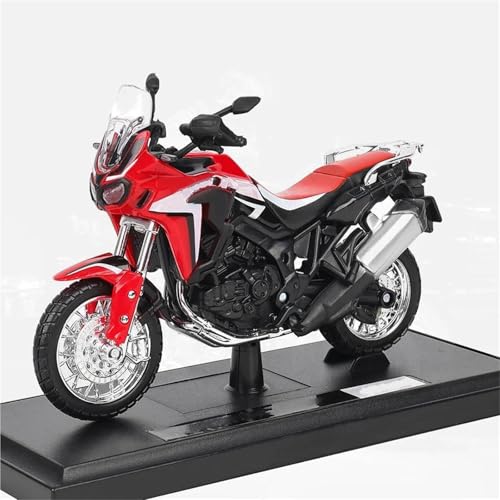 SOUTES Motorradmodell 1/18 Rennmotorrad-Modell Aus Aluminiumdruckguss, Straßenmotorrad-Modell, Spielzeug, Geschenk Für H-ONDA Für Africa Twin DCT(Rosso) von SOUTES