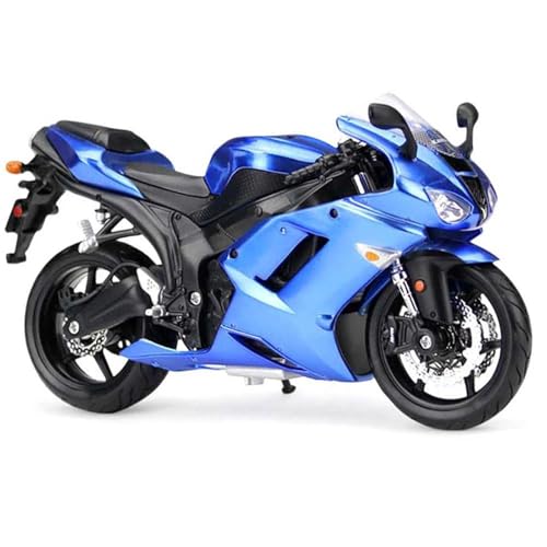 SOUTES Motorradmodell 1:12 Alloy Diecast Motorrad Miniatur Modell Spielzeug Rad Lenkung Fahrzeuge Für Kawasaki Für Ninja ZX6R(Blu) von SOUTES