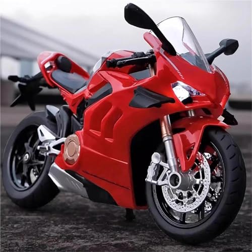 SOUTES Motorradmodell 1:12 Druckguss-Motorradmodell, Legierung, Sammlung, Hobby, Spielzeug, Geschenk, Offroad-Motorrad Für Ducati V4S Panigale(Rosso) von SOUTES