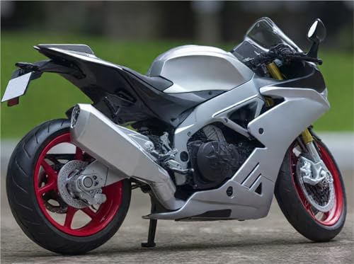SOUTES Motorradmodell 1:12 Für Aprilia RSV4 RR1000 Motorrad Druckgussfahrzeuge Sammlerhobby Motorradmodell Spielzeug(Grey) von SOUTES