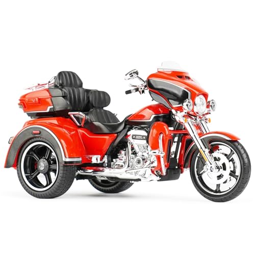SOUTES Motorradmodell 1:12 Für Harley Für Davidson CVO Tri Glide 2021 Druckgussfahrzeuge Sammlerstücke Hobby Motorrad Modell Spielzeug(Orange) von SOUTES