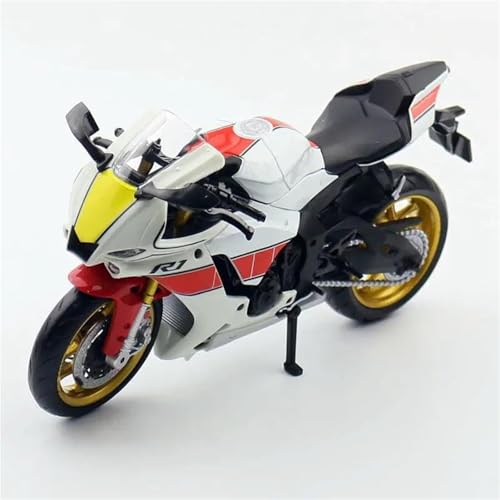 SOUTES Motorradmodell 1:12 Für Yamaha YZF-R1M Druckgussfahrzeuge Sammlerhobby Motorradmodell Spielzeug(White) von SOUTES