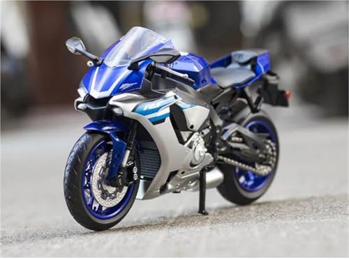SOUTES Motorradmodell 1:12 Rennwagen-Druckguss-Motorradmodell, Spielzeug, Inneneinrichtung, Geburtstagsgeschenk Für Yamaha YZF-R1 YZFR1 YZF R1(Blu) von SOUTES