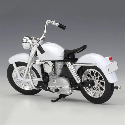 SOUTES Motorradmodell 1:18 Für Harley Für Davidson 1952K Motorrad Modell Simulation Druckguss Metall Modell Kinder Spielzeug Geschenk (Color : White Retail Box) von SOUTES