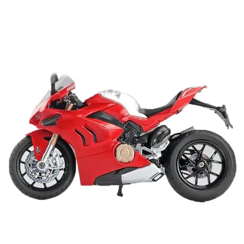 SOUTES Motorradmodell Computer-Schreibtisch-Dekoration, Display, Geschenk, Spielzeug, Geburtstagsgeschenk 1/12 Für Ducati Panigale V4S Modell-Motorrad Aus Aluminiumdruckguss(Rosso) von SOUTES