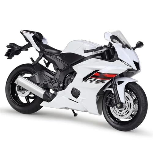 SOUTES Motorradmodell Druckguss-Motorradmodell, Spielzeugfahrzeug, Sammlung, Auto, Offroad, Auto, Fahrrad, Spielzeugauto, 1:12, Für Yamaha YZF-R6 YZFR6(White) von SOUTES