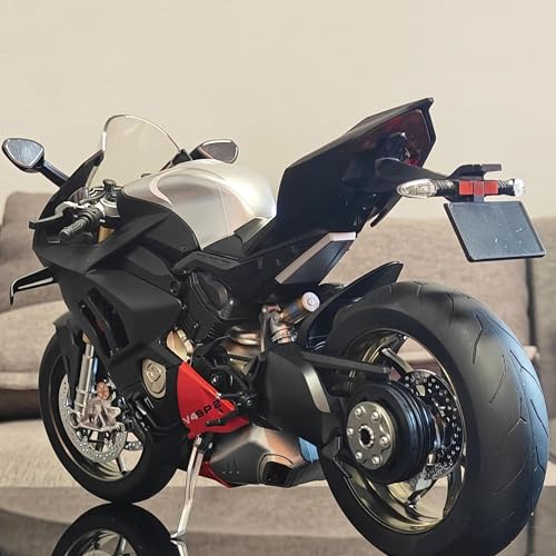 SOUTES Motorradmodell Für Ducati V4SP2 Rennmotorrad-Modell Aus Aluminiumdruckguss Im Maßstab 1:6 Dekoratives Spielzeug Als Geburtstagsgeschenk(Nero) von SOUTES