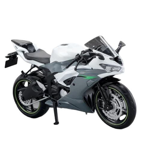 SOUTES Motorradmodell Für Kawasaki Für Ninja ZX-6R Legierung Diecast 1:12 Motorrad Miniatur Modell Spielzeug Rad Lenkung Vehices(Grey) von SOUTES