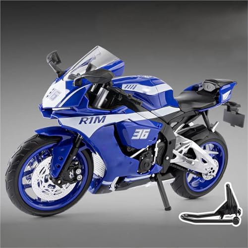 SOUTES Motorradmodell Für Yamaha YZF R1M Rennmotorrad-Druckgussmodell Im Maßstab 1:9 Legierungsmetall-Sammlungsobjekte, Ornamente, Geschenke(Blu) von SOUTES