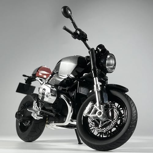 SOUTES Motorradmodell Geburtstagsgeschenke 1:9 Für BMW Latte R Nine T Metall-Druckgussmodell Motorrad-Innenausstattung, Spielzeug, Ornamente(Nero) von SOUTES