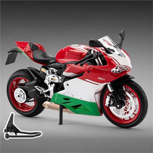 SOUTES Motorradmodell Metalllegierung Desktop-Dekoration Motorrad-Modell-Spielzeug 1:9 Für Ducati 1199 Panigale R(Green) von SOUTES