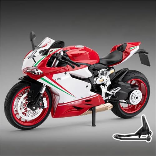 SOUTES Motorradmodell Metalllegierung Desktop-Dekoration Motorrad-Modell-Spielzeug 1:9 Für Ducati 1199 Panigale R(White) von SOUTES