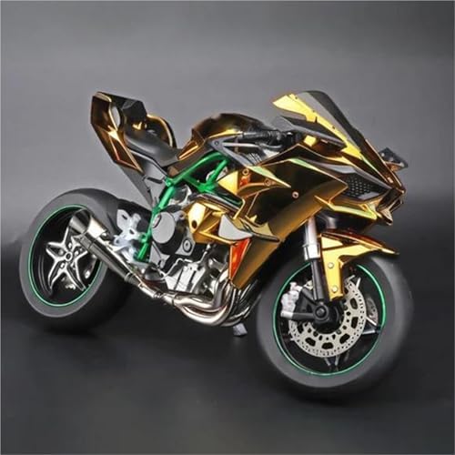 SOUTES Motorradmodell Miniatur-Motorradmodell Aus Metalllegierung Outdoor-Kollektion, 1:6 Für Kawasaki Für Ninja H2R(Gold) von SOUTES