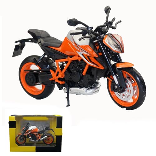 SOUTES Motorradmodell Mit Box, 1/12 Sport Racing Für 1290 Für Super Für Duke R 2022 Miniatur-Sammler-Geschenk-Spielzeug-Motorrad-Druckgussmodell(Orange) von SOUTES