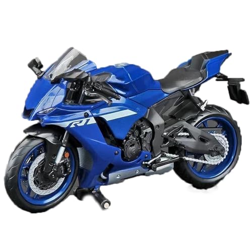 SOUTES Motorradmodell Motorrad-Legierungsornamente, Geschenke 1:12 Für Yamaha YZF-R1M 60. Jubiläum Rennmotorrad-Modellsammlung, Spielzeugauto, Geschenk(Blu) von SOUTES