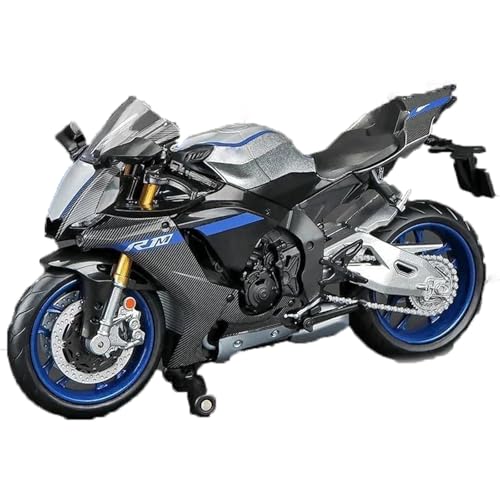 SOUTES Motorradmodell Motorrad-Legierungsornamente, Geschenke 1:12 Für Yamaha YZF-R1M 60. Jubiläum Rennmotorrad-Modellsammlung, Spielzeugauto, Geschenk(Nero) von SOUTES