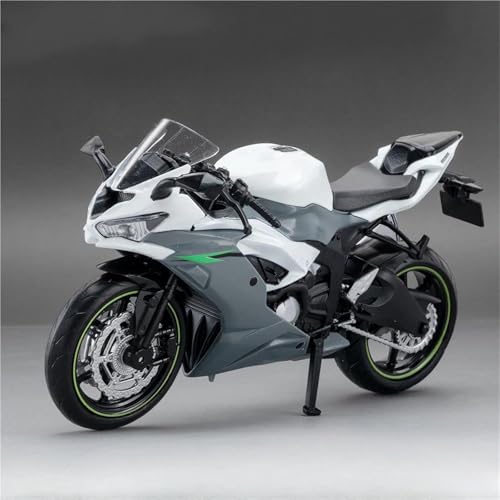 SOUTES Motorradmodell Motorrad-Simulation Im Maßstab 1:12, Wertvolles Geschenk- Und Sammlerstück Für Kawasaki Für Ninja ZX-6R(Grey) von SOUTES