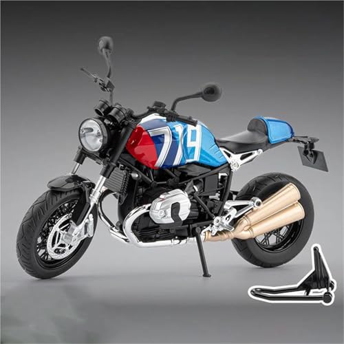SOUTES Motorradmodell Motorrad-Spielzeug, Dekoration, Geburtstagsgeschenk 1:9 Für BMW Latte R Nine T Druckgussmodell(Blu) von SOUTES