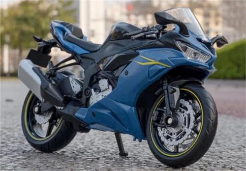 SOUTES Motorradmodell Motorrad-Spielzeug, Miniaturmodell Aus Metalldruckguss, 1:12, Geschenk Für Kawasaki Für Ninja ZX-6R(Blu) von SOUTES