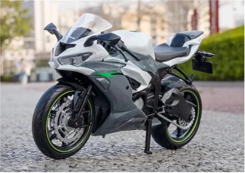 SOUTES Motorradmodell Motorrad-Spielzeug, Miniaturmodell Aus Metalldruckguss, 1:12, Geschenk Für Kawasaki Für Ninja ZX-6R(Grey) von SOUTES