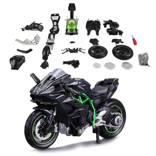SOUTES Motorradmodell Motorrad-Spielzeug Als Deko-Geschenk 1:12 Für Kawasaki H2R Renn-Miniatursammlung Zum Selberbauen von SOUTES