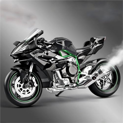 SOUTES Motorradmodell Motorradmodell Aus Aluminium, Modellbau, Spielzeug, Ornamente, Geschenke, 1:9, Für Kawasaki H2R(Nero) von SOUTES