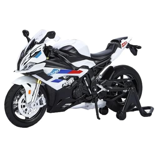 SOUTES Motorradmodell Motorradmodell Aus Aluminiumlegierung, Ton- Und Lichtspielzeug, Dekoratives Geschenk, 1:12, Für BMW RRS1000 RRS 1000(White) von SOUTES