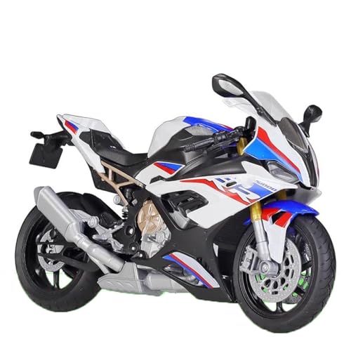 SOUTES Motorradmodell Motorradmodell-Geschenk 1:12 Für BMW S1000 RR 2021 Druckguss-Fahrzeugsammlung Spielzeug(White) von SOUTES