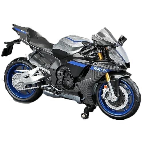 SOUTES Motorradmodell Rennmotorrad-Modellsammlung, Spielzeugauto, Geschenk, Motorräder, Legierung, Ornamente, Geschenke, 1/12, Für Yamaha YZF-R1M, 60. Jubiläum(Nero) von SOUTES
