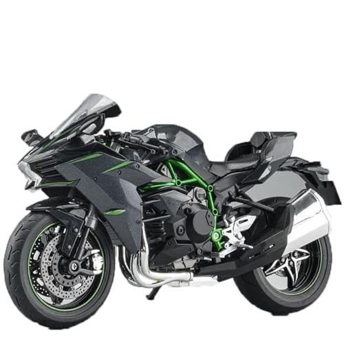 SOUTES Motorradmodell Sammlungsgeschenk Geburtstagsgeschenk Motorrad-Modellspielzeug Legierung Druckguss Spielzeug Mit Ton Und Licht M16 1/9 Für Kawasaki Für Ninja H2 von SOUTES
