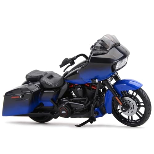 SOUTES Motorradmodell Schreibtisch-Dekoration 1:18 Für Harley Für Davidson CVO 2018, Druckgussfahrzeuge, Sammlerstücke, Hobby-Motorrad-Modelle(Blu) von SOUTES