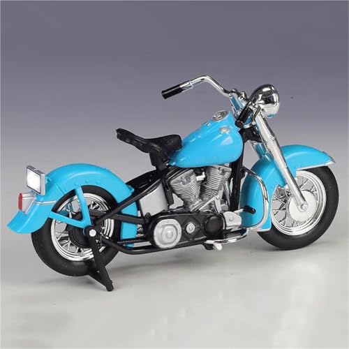 SOUTES Motorradmodell Simulations-Druckguss-Spielzeug Aus Metall 1:18 Für Harley Für Davidson 74FL Für Hydra Glide Motorradmodell Aluminium(Blu) von SOUTES