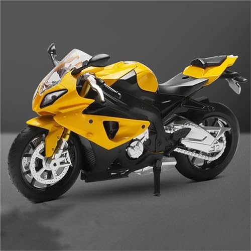 SOUTES Motorradmodell Spielzeug-Geburtstagsgeschenk Motorradmodell Miniatur-Druckguss-Kollektion 1/12 Für BMW S1000RR(Yellow) von SOUTES