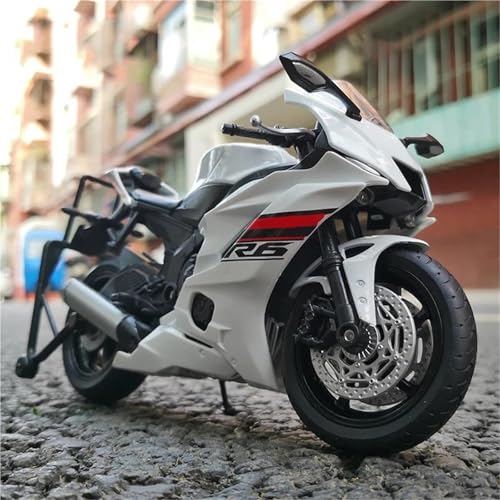 SOUTES Motorradmodell Straßenmotorrad-Modell, Simulation, Sammlung, Spielzeug, Geschenk 1:12 Für Yamaha YZF-R6, Rennmotorrad Aus Aluminiumdruckguss(White) von SOUTES