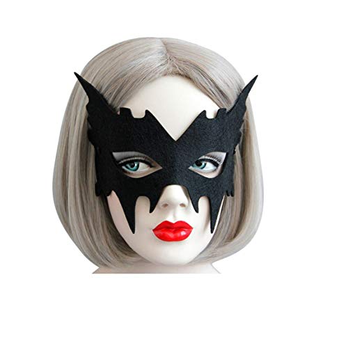 SOUTHSKY® Batgirl Kostüm Maske Black Eye Mask Half Face Maske für Halloween Kostüm Cosplay Party von SOUTHSKY