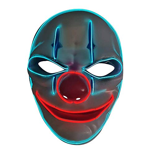 SOUTHSKY Clown Maske LED Horror Masken Neon Leuchtende Vollmaske Großformat Fasching für Halloween Karneval Party Kostum Cosplay Dekoration SOUTHSKY Clown Maske LED Horror Masken Neon Leuchtende Vollmaske Großformat Fasching für Halloween Karneval Party Kostum Cosplay Dekoration von SOUTHSKY