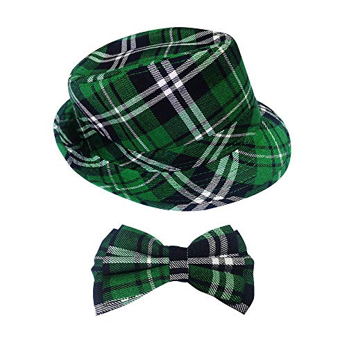 SOUTHSKY Grün Karierter Hut und Fliege,Gentleman Dekoration, Unisex Kostümzubehör für St. Patrick, Sommercamp, Party SOUTHSKY Grün Karierter Hut und Fliege,Gentleman Dekoration, Unisex Kostümzubehör für St. Patrick, Sommercamp, Party von SOUTHSKY