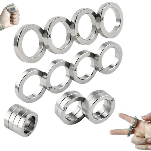 SOYUZERISH Faltbarer Fingerring, 4-Finger-Trigger-Ring, Zappelspielzeug für Erwachsene, Stressabbau, Drehen & Verbinden, Anti-Angst-Artikel, Doppelfunktion als Notfall-Glasschläger (2 4-Finger-Ringe) SOYUZERISH Faltbarer Fingerring, 4-Finger-Trigger-Ring, Zappelspielzeug für Erwachsene, Stressabbau, Drehen & Verbinden, Anti-Angst-Artikel, Doppelfunktion als Notfall-Glasschläger (2 4-Finger-Ringe) von SOYUZERISH