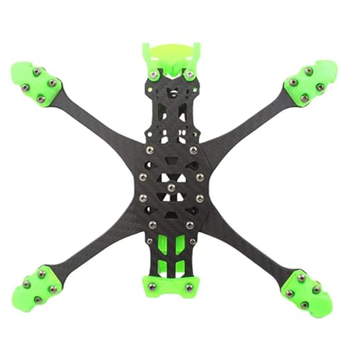 MARK5 12,7 cm FPV Kohlefaserrahmen, 225 mm Radstand, 5 mm Arm, kompatibel mit 19–20 mm breiten Objektiven für 12,7 cm Propeller-Quadcopter (mit grünem Druck) von SPARKHOBBY